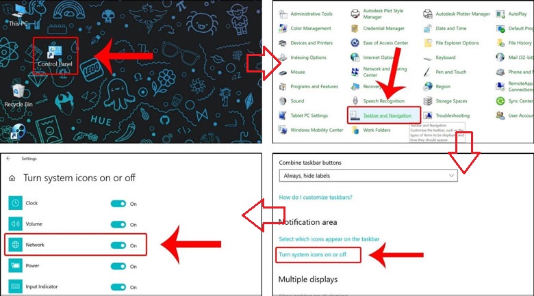 Laptop bị mất kết nối wifi liên tục bật biểu tượng Wifi trong Taskbar and Navigation