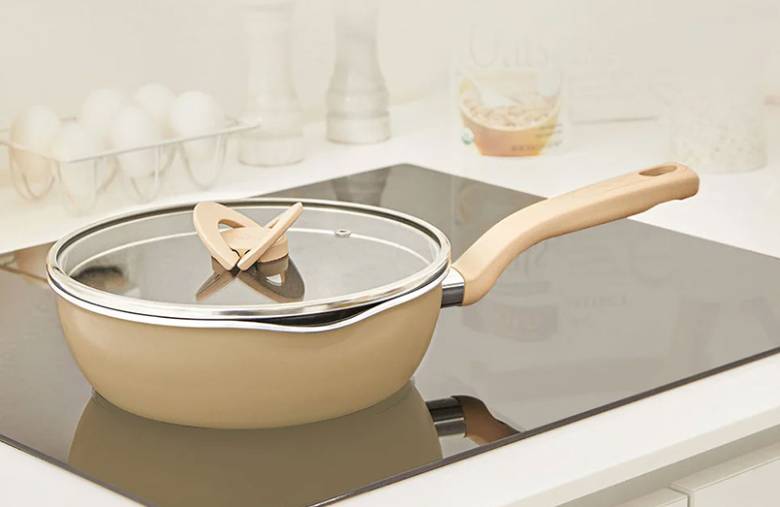 Chảo nồi có nắp 24cm, vàng nhạt G1678795