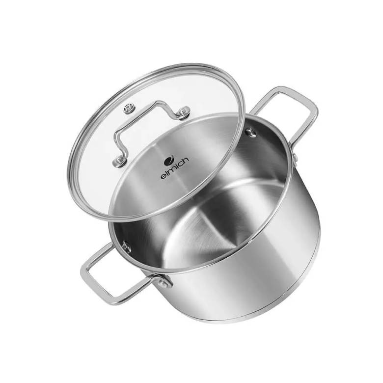 Bộ nồi Inox Elmich EL-2473 size 16,20,24cm - Vung kính thoát khí