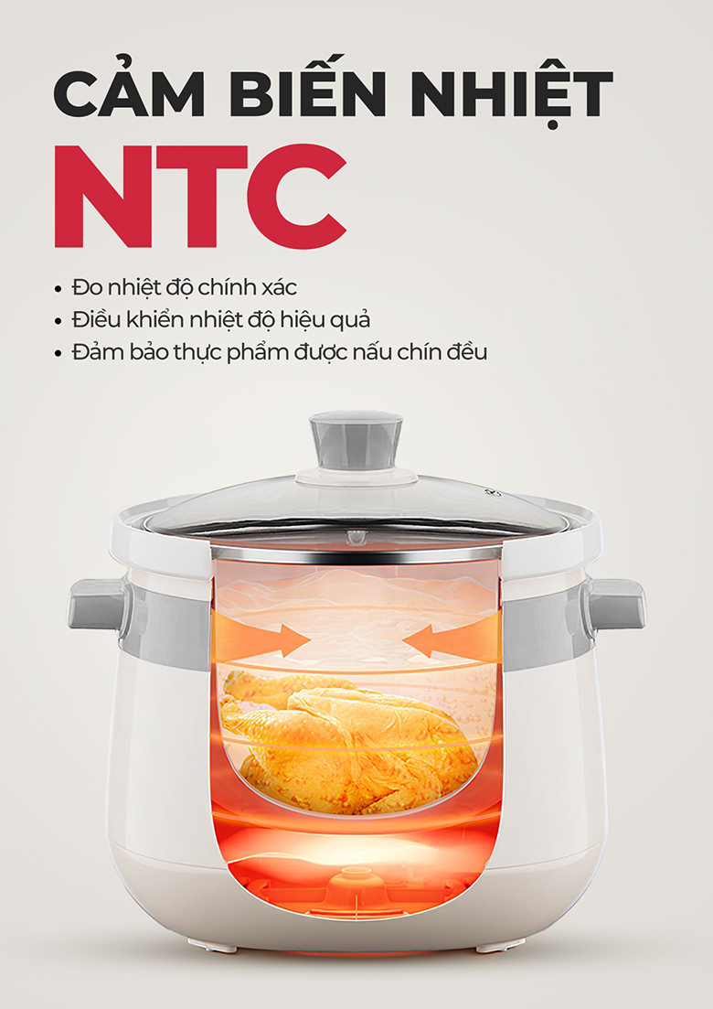 Nồi kho hầm đa năng A-050 Magic - Cảm biến nhiệt NTC thông minh 