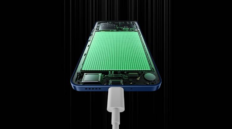 Dung lượng pin lớn - Điện thoại 14C Xanh Dương sạc nhanh