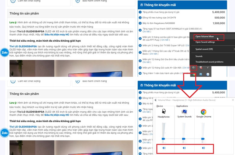 Lỗi cắm tai nghe không nghe được Win 10, kiểm tra thiết lập âm thanh