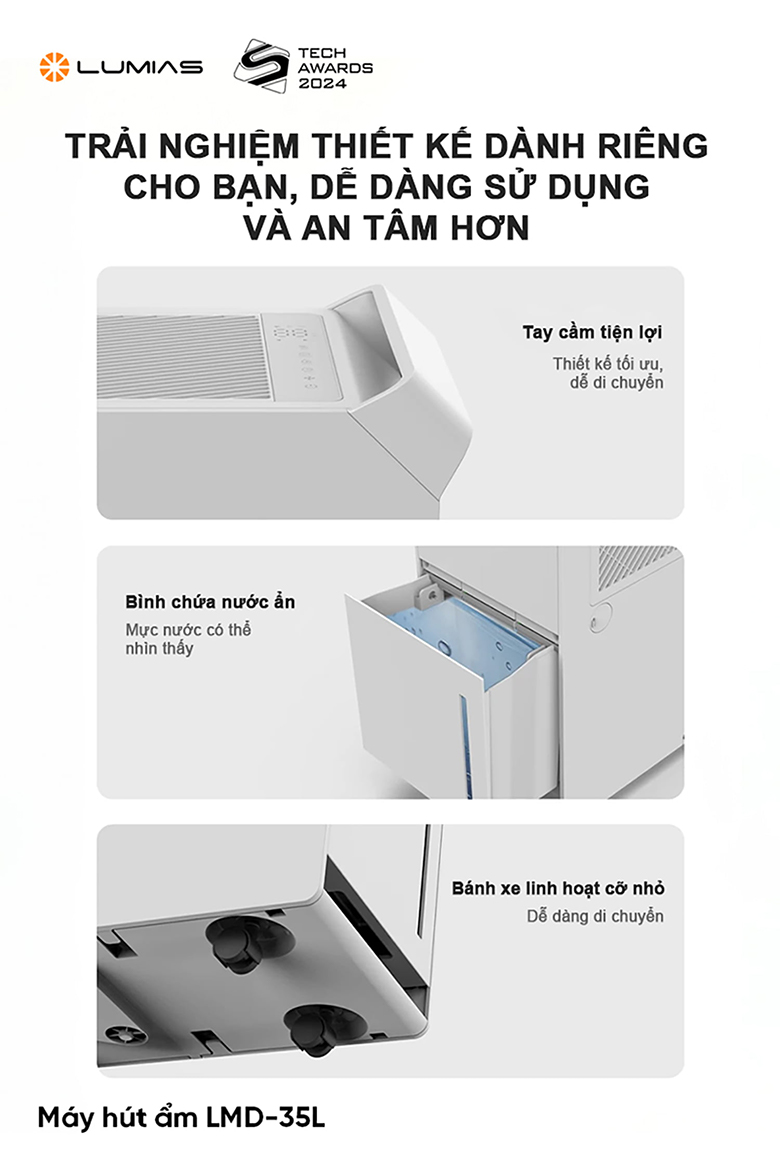 Máy hút ẩm Lumias LMD-35L - Thiết kế hiện đại, sang trọng