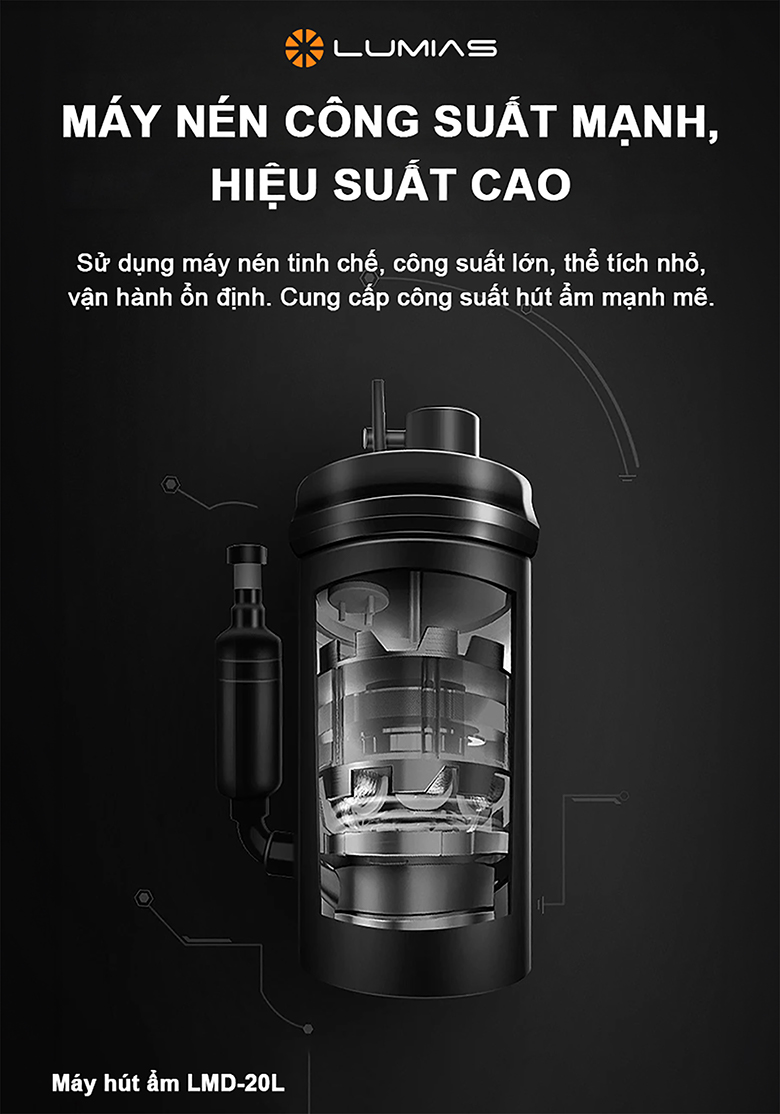 Máy hút ẩm Lumias LMD-20L - Công suất hút ẩm mạnh mẽ 20 lít/ngày