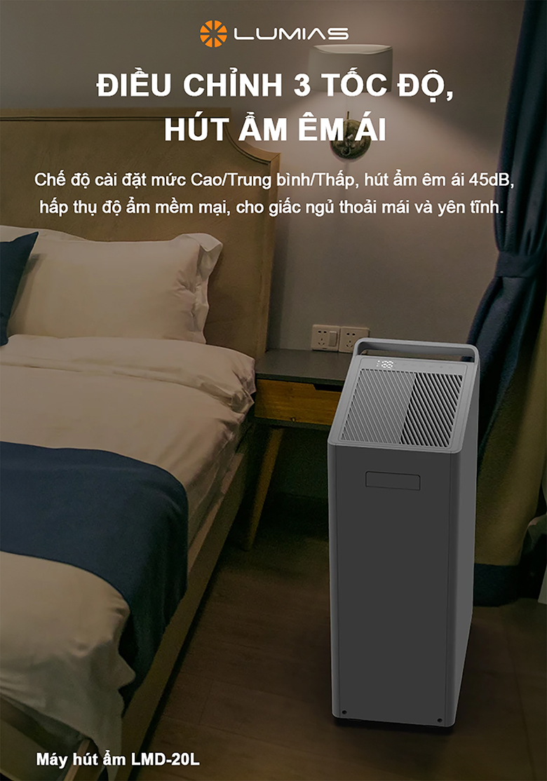 Máy hút ẩm Lumias LMD-20L - Đa dạng chế độ hút phù hợp với mọi nhu cầu