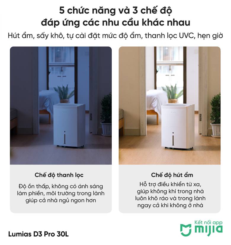  Máy hút ẩm 30L LUMIAS D3 PRO mang lại không gian trong lành