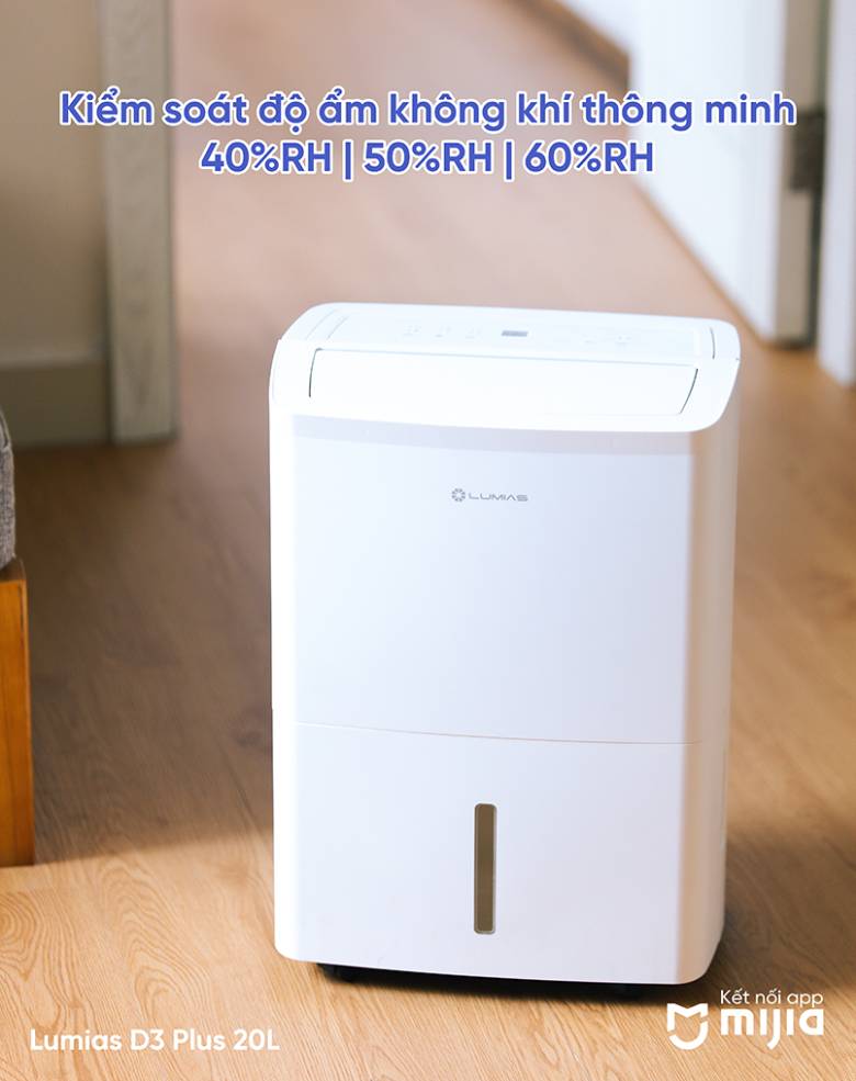  Máy hút ẩm 20L LUMIAS D3 PLUS - 3 chế độ thông minh để kiểm soát độ ẩm
