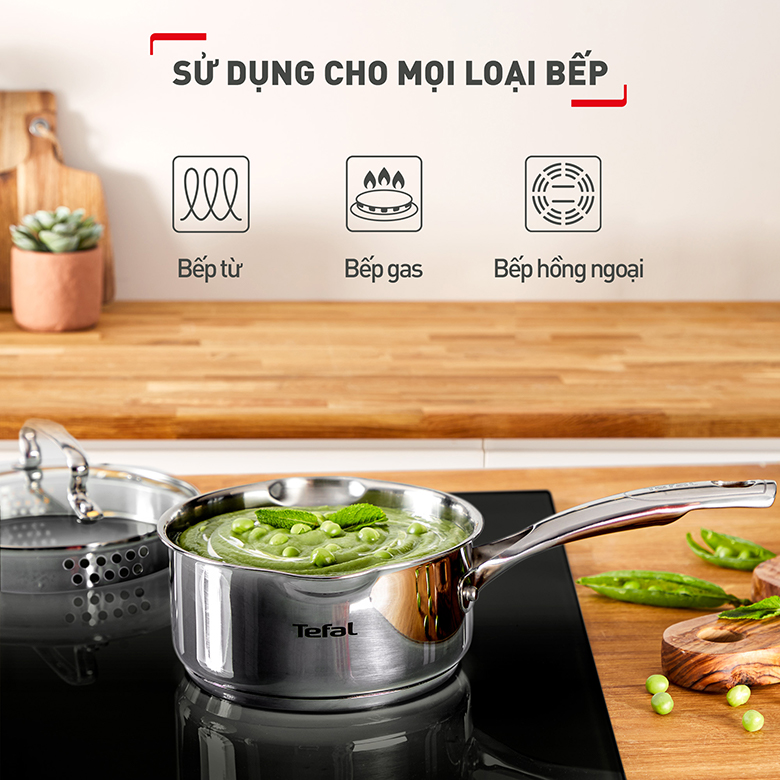 Nồi Inox Tefal Duetto Plus 22cm G7197956 - Sử dụng được với mọi loại bếp
