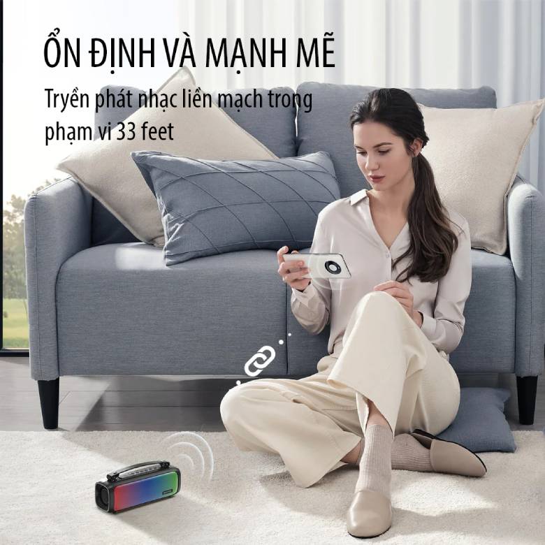 Kết nối ổn định - Loa kháng nước IPX4 SOUNARC P3 Portable Speaker - Blue