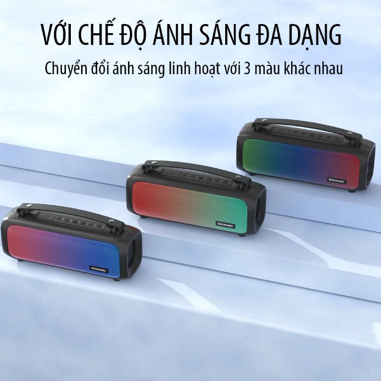 Hiệu ứng chuyển màu - Loa kháng nước IPX4 SOUNARC P3 Portable Speaker - Blue