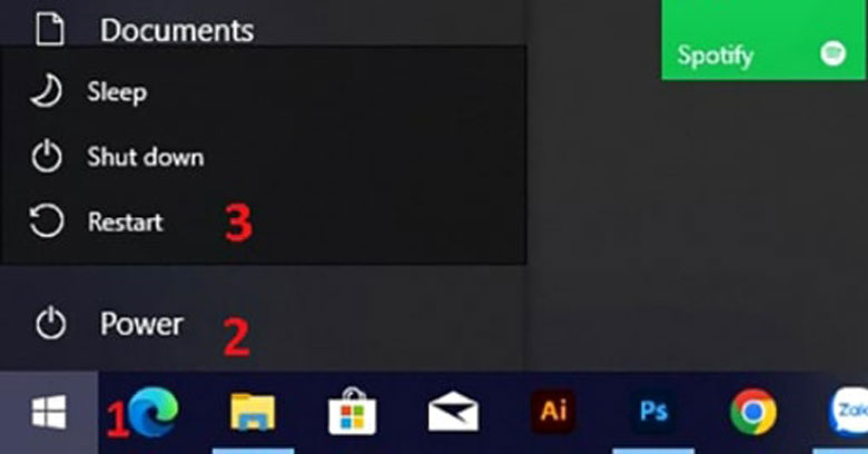 Laptop Dell mất Wifi, việc khởi động lại máy