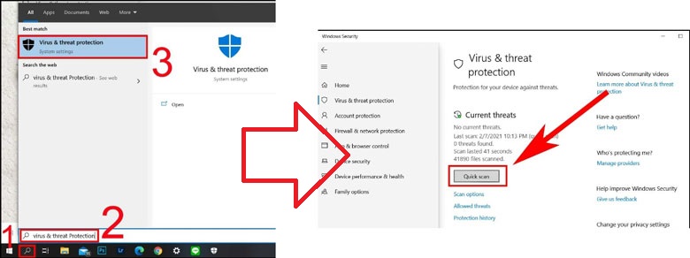 Dell mất Wifi thực hiện quét virus