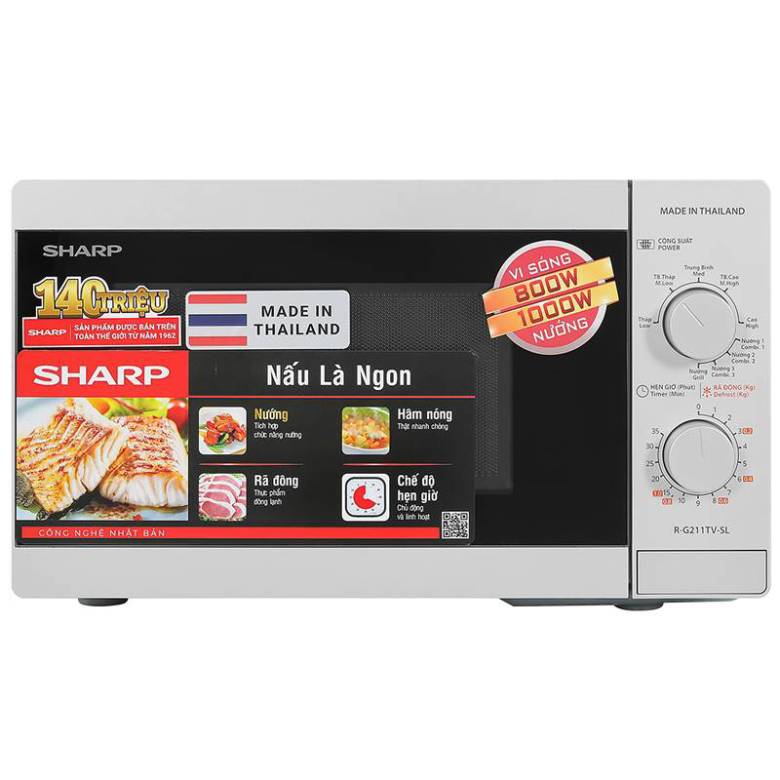 Lò vi sóng có nướng 21 lít Sharp R-G211TV-SL