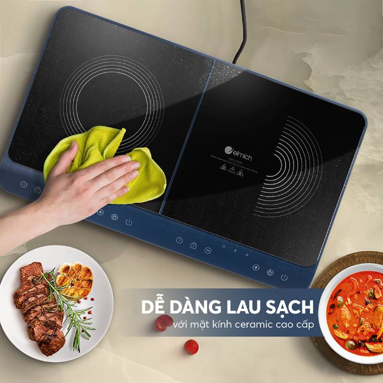 sử dụng an toàn -  Bếp từ đôi để bàn Elmich ICE-8941