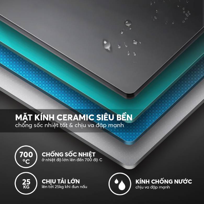 mặt kính chịu lực cao -  Bếp từ đôi để bàn Elmich ICE-8941