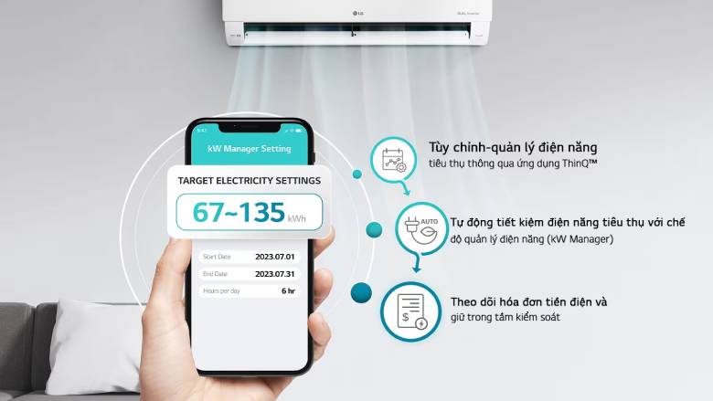 Điều hòa LG 1 chiều Inverter 9.200 BTU V10APFP tiện lợi