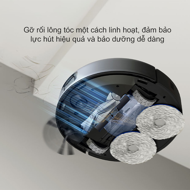Robot hút bụi thông minh ECOVACS N30 PRO OMNI(màu trắng) - Gỡ rối tóc linh hoạt
