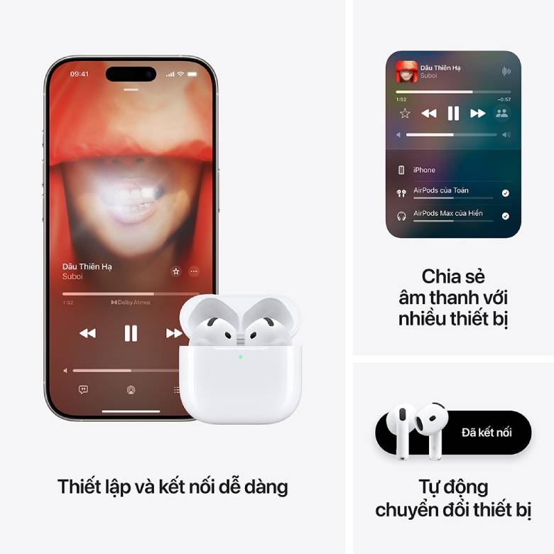 Tai nghe Apple AirPods 4 chống ồn MXP93ZP/A chuyển đổi thông minh