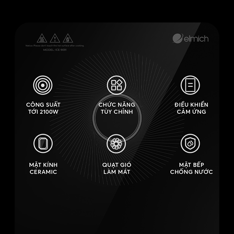 Bếp từ đơn Elmich ICE-9091 - Bảng điều khiển cảm ứng thông minh