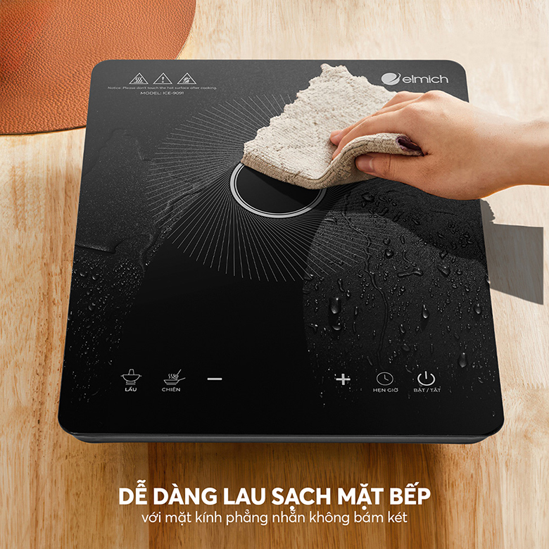 Bếp từ đơn Elmich ICE-9091 - Dễ dàng lau chùi sau khi sử dụng