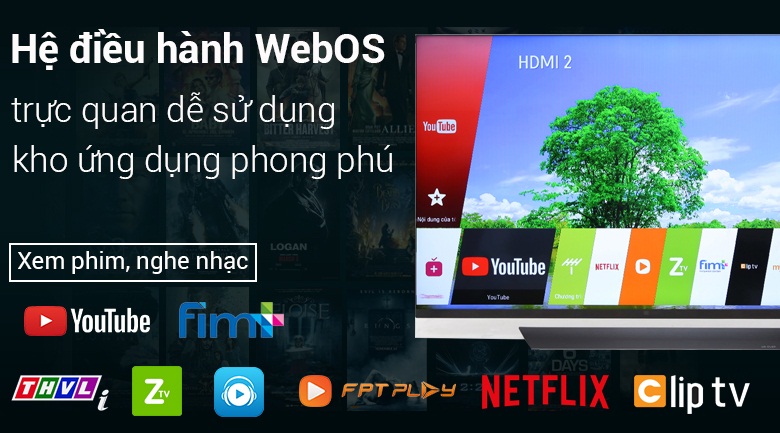 Tivi OLED LG 55E8PTA hệ điều hành phong phú
