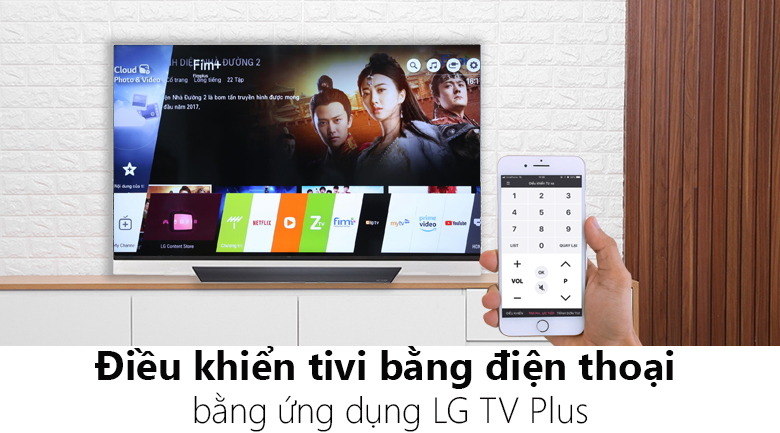 Tivi OLED LG 55E8PTA điều khiển tivi bằng LG TV Plus