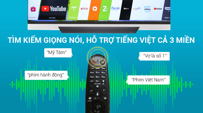 Tivi OLED LG 55E8PTA tìm kiếm bằng giọng nói