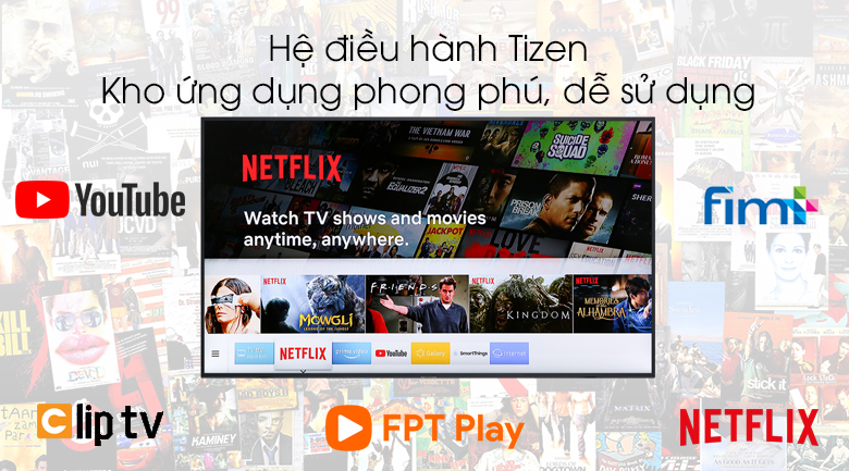 Tivi Samsung UA49RU8000 chia sẻ hệ điều hành cho người dùng dế dàng tìm kiếm kho dữ liệu và sử dụng