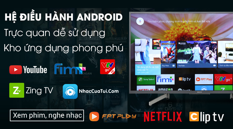 tivi Sony 49X8000G hệ điều hành