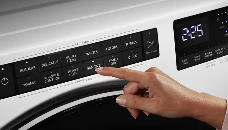 Chọn chế độ sấy phù hợp - Máy sấy quần áo không khô