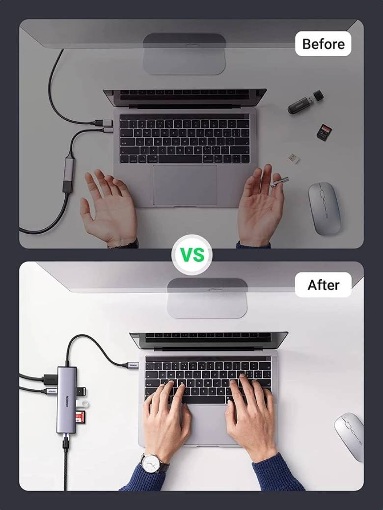  Cổng Ugreen chuyển đổi USB C Hub 7 in 1 CM512-90568 thiết kế thông minh