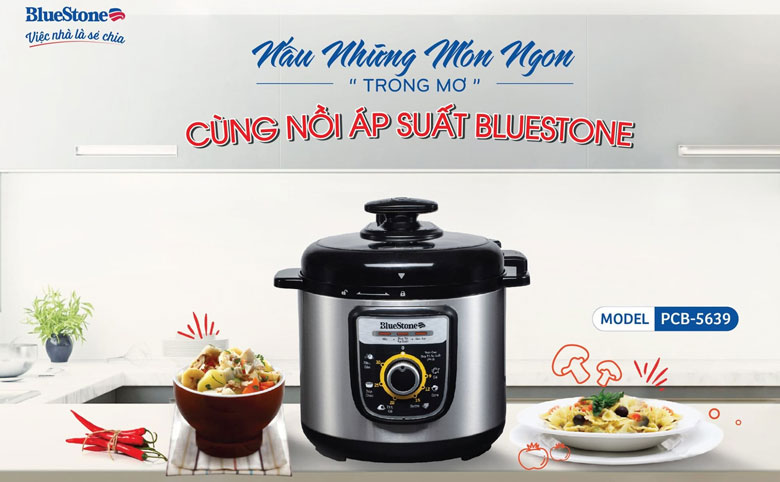 Nồi áp suất Bluestone thiết kế sang trọng và tiện lợi