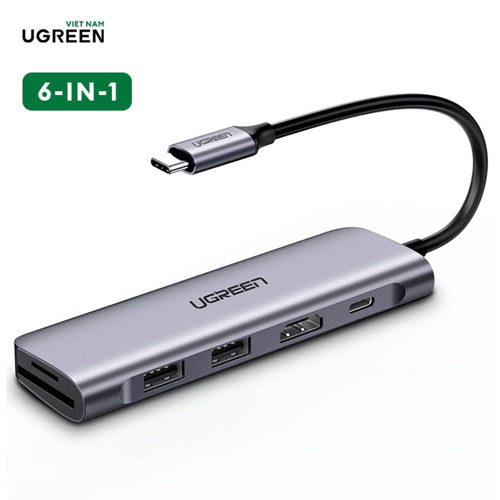  Cổng Ugreen chuyển đổi USB C Hub 6 in 1 CM195-70411\