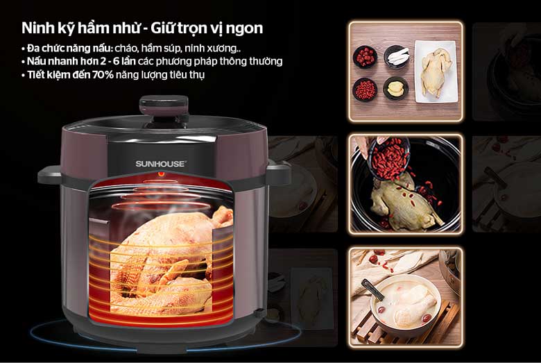 Nấu ăn nhanh chóng và tiết kiệm thời gian - Hướng dẫn sử dụng nồi áp suất điện Sunhouse