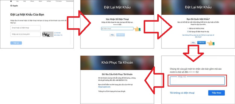 Cách lấy lại mật khẩu iCloud? qua máy tính