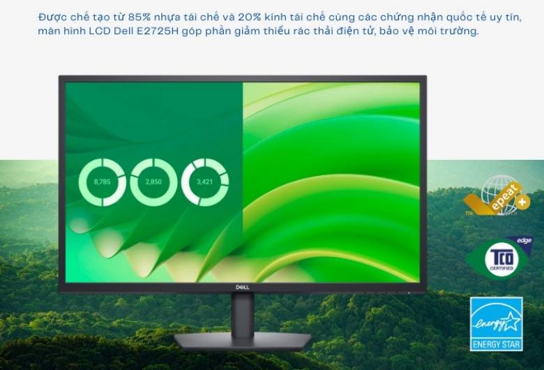  Màn hình máy tính Dell 27 inch LCD E2725H thân thiện với môi trường
