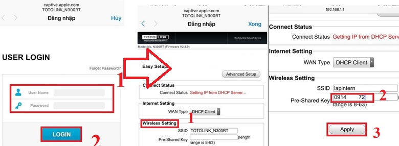 Cách đổi mật khẩu wifi Totolink trên điện thoại cực dễ