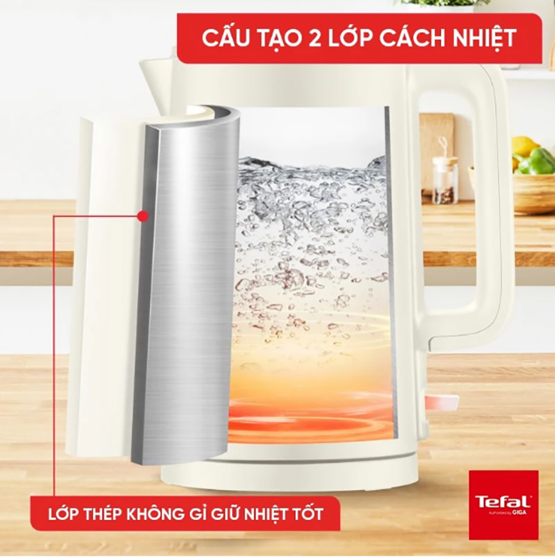 Bình đun siêu tốc 1.5L Tefal KO140AE0 - Thiết kế tinh tế và tiện dụng