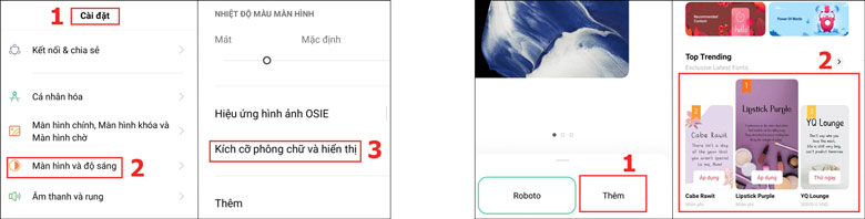 thay đổi kiểu chữ trên điện thoại Oppo