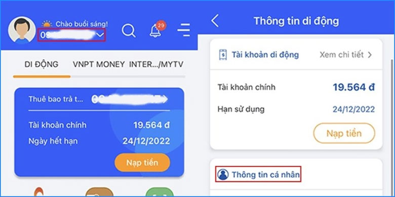 Check số điện thoại dùng app chính thức của mạng
