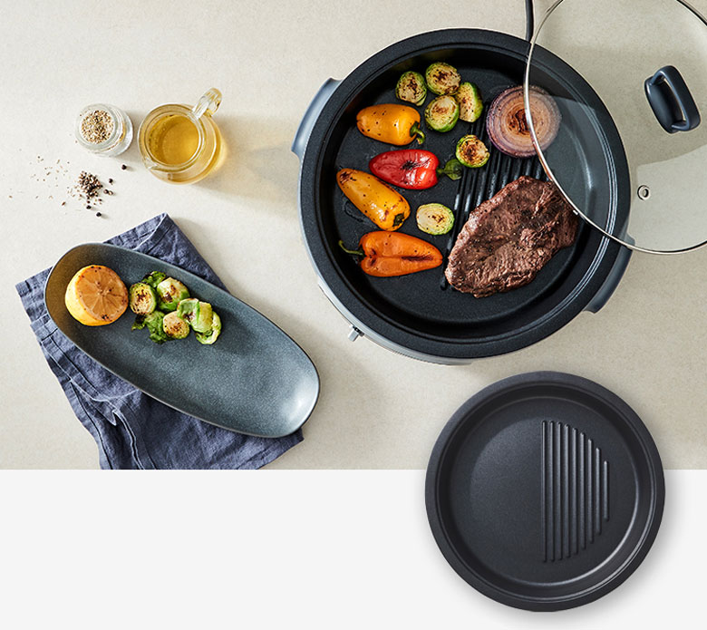 Nồi lẩu điện có nướng được không - Thực hiện nướng