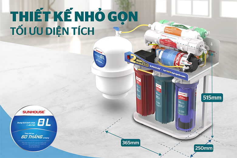 Máy lọc nước âm tủ bếp tốt nhất Sunhouse SHA88117KV 10 lõi