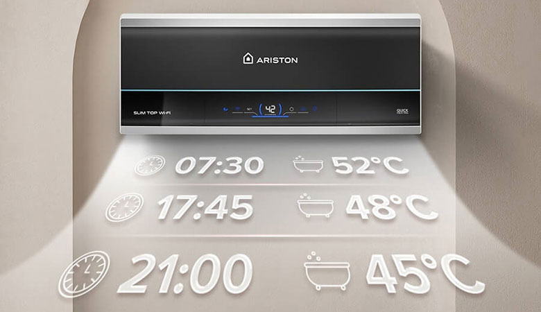 Công suất bình nóng lạnh 30L - Cài đặt nhiệt độ ở mức 45-60°C