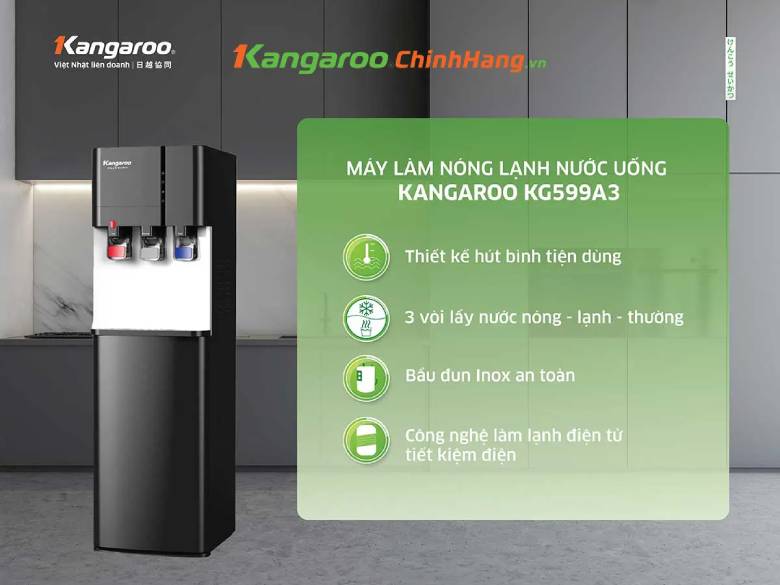 Cây nước nóng lạnh hút bình Kangaroo KG599A3