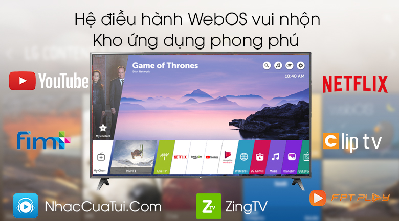 Tivi LG 75UM7500PTA sử dụng hệ điều hành WebOS 4.5 mới nhất với nhiều tiện ích thông minh