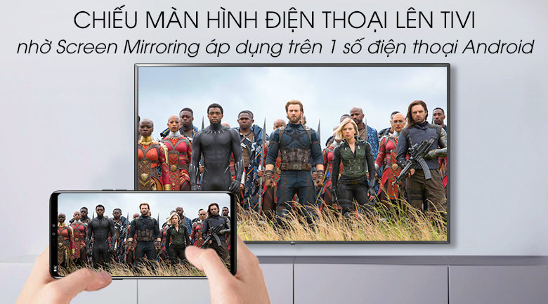 Trình chiếu màn hình điện thoại lên tivi LG 75UM7500PTA bằng tính năng Screen Mirroring 