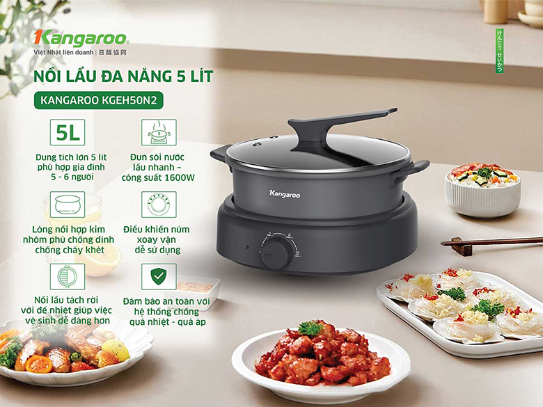 Nồi lẩu đa năng Kangaroo KGEH50N2