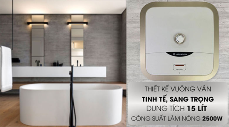 Bình nóng lạnh cho 2 người Ariston 15 lít AN2 15 R 2.5 FE - MT