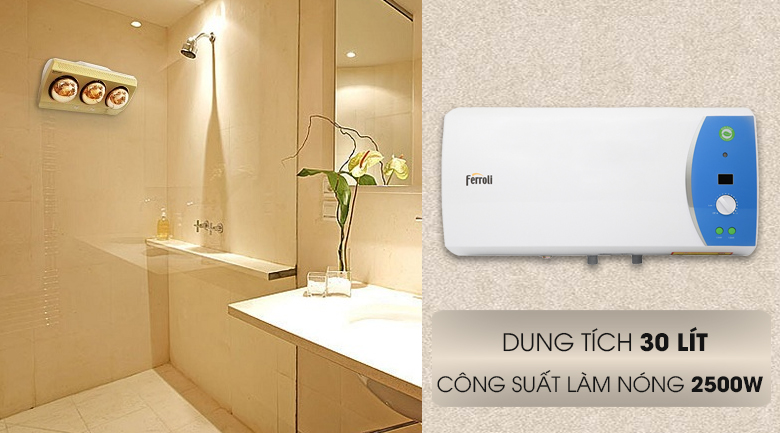 Bình nóng lạnh cho 4 người Ferroli 30 lít Verdi-AE 30