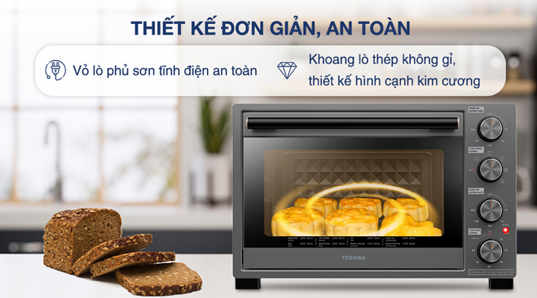 Lò nướng Toshiba 35 lít TL-MC35Z - Thiết kế sang trọng, tiện dụng